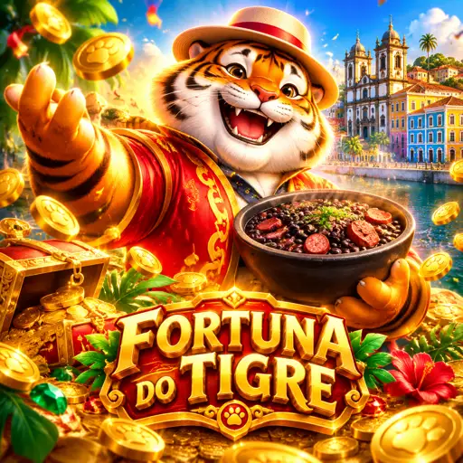 Cartão do slot Fortune Tiger com tigre e moedas douradas