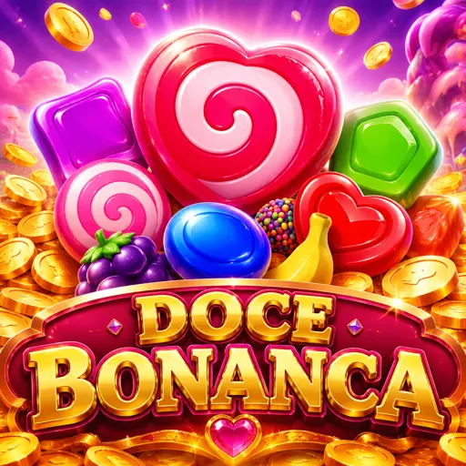 Cartão do slot Sweet Bonanza com doces coloridos e bombas de multiplicador